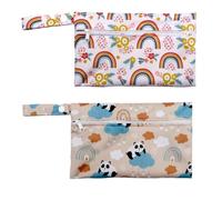 JYNXOR 2 Pièces Sac à Couche Imperméable, Sac de Couche Réutilisable, Sac Couche Bebe, Sac a Couches Bebe, Pochette Couche Lavable pour Les Voyages la Plage Gym