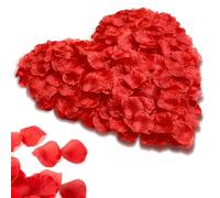 JYNXOR 2000 Pièces Pétale de Rose Rouge Artificiels, Pétales de Rose Rouges,Pétales en Soie de Rose Rouges -a Jeter Decoration Mariage,Saint Valentin, Centre de Table, Ambiance Romantique