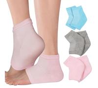 JYNXOR 3 Paires Chaussettes tantes Réutilisables pour la Nuit,Talon en Gel Ventilé à Bout Chaussettes Ouvert Silicone Souple Chaussette,Améliorer Pieds Secs et Craquelés