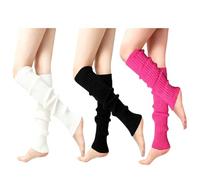 JYNXOR 3 paires Jambière Femme, jambières tricotées pour femmes et filles, genouillères chaudes pour bottes d'hiver, chaussettes longues tendance pour femme, jambières au crochet kawaii des années 90
