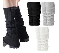 JYNXOR 3 Paires Jambières Tricotées Pour Femmes Et Filles, Chaussettes Longues Tendance Pour Femme, Genouillères Chaudes Pour Bottes D'Hiver, Jambières Au Crochet Kawaii Des Années, Quotidien