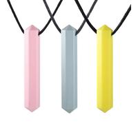JYNXOR 3 Pcs Collier De Mastication, Colliers Tdah Objet Concentration, Collier a Macher Enfant Tdah, Machouilleur Enfant, Autisme Materiel Enfant, Objet Anti Stress Adulte Objet Tdah, 3 Ans Et Plus