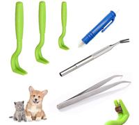 JYNXOR 6 Pcs Pince à Tiques, Tire Tique pour Chiens, Chats et Humains, Professionnelle Crochet à Tiques, Tire Tique Humain, Protection Contre Les Tiques, Tiques Ensemble en Acier Inoxydable