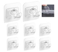 JYNXOR 8 Pièces Support Tringle Rideaux Sans Percage, Supports de Tringle Auto Adhésifs Transparent, Crochet Rideau Adhesifs, Support AméLioré Rideaux, Sans Percage Support Crochets pour la Maison