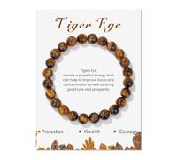 JYNXOR Bracelet Oeil De Tigre Homme Femme, Bracelet Pierre Naturelle 8mm, Pierres Naturelles Lithotherapie, Bracelets Yoga, Bijoux Cadeau Créatifs, Porte Bonheur, Source De Bien Être