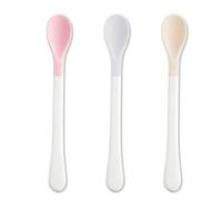 JYNXOR Cuillère Silicone Bébé, 3 Pcs Cuillere Bebe 6 Mois Apprentissage Beaba, Ustensiles d'Alimentation, Fournitures De Sevrage, Cuillères d'Entraînement, Lavables Au Lave-Vaisselle Et à l'Ébullition