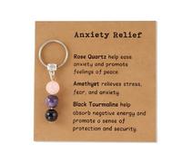 JYNXOR Idee Cadeau Collegue de Travail Femme Pierre de Lune Porte Clé Cadeau Départ Collègue de Travail Meilleure Amie Retraite Cadeaux Noel Femme Ado Fille Anniversaire Porte-Clés Noël