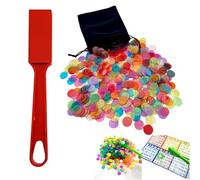 JYNXOR Kit De Bingo Magnétique,1 Bâtons De Bingo Magnétiques+100 Jetons Loto, Jetons Loto Magnetique, Jeux Éducatifs Et Accessoires De Rangement Pratiques pour Les Enfants(Multicolore)