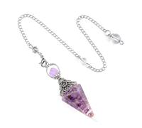 JYNXOR Pendule Divinatoire, Pendule De Thot, Pierre De Guérison, Améthyste En Résine, Cristal Naturel,Pendule Chakra Divinatoire,Pour Reiki Healing Dowsing Scrying Balance Bracelet,Chakras (Hexagonal)