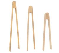 JYNXOR Pince a Toast en Bambou Naturel Lot de 3 Pince en Bambou 15cm/25cm/30cm,Grille Ustensile de Cuisine, Longue pour Grill Tranche de Pain,Cornichons, Naturelle