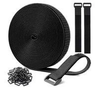 JYNXOR Sangles de Câble Réglables de 5m x 2cm avec 25 boucles, Attache Câble Scratch Serre Cable Bande Sangle Réutilisable Câble Management Facile à Couper pour Ranger et Organiser Câbles