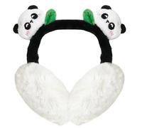 JynxtoyZeal Cache-oreilles en forme de panda mignon réglable et confortable pour filles et femmes - Cache-oreilles en peluche pliable - Coupe-vent - Pour temps froid - Cadeau de Noël ou d'anniversaire