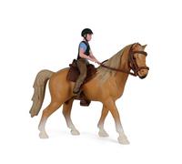 JynxtoyZeal Cavalier Figurines, Figurine Chevaux avec Cavalier Selle et Bride Figurines de Chevaux Réalistes Jouets Éducatifs Scientifiques Chevaux Cake Topper Kit de Jeu pour les Collectionneurs