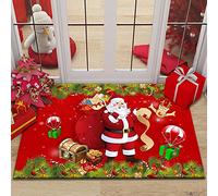 JynxtoyZeal Paillasson de Noël, Tapis de Sol de Noël, Tapis de Bain Antidérapant, Décoration Noël Tapis, Motif de Noël Tapis pour Salon Chambre Couloir Salle 40 x 60cm