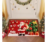 JynxtoyZeal Paillasson de Noël, Tapis de Sol de Noël, Tapis de Bain Antidérapant, Décoration Noël Tapis, Motif de Noël Tapis pour Salon Chambre Couloir Salle 40 x 60cm