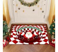 JynxtoyZeal Paillasson de Noël, Tapis de Sol de Noël, Tapis de Bain Antidérapant, Décoration Noël Tapis, Motif de Noël Tapis pour Salon Chambre Couloir Salle 40 x 60cm