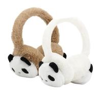 JynxtoyZeal Panda Peluche Chaud Cache Oreilles, 2pcs Cache-oreilles à Panda,Cache Oreilles en Peluche, Pattern Fluffy Plush Ear Warmers Earmuffs Soft Padded Earflap Cover
