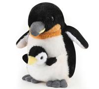 JynxtoyZeal Pingouin Poupée Maman et Bébé Jouet en Peluche Pingouin Poupée Mignonne en Peluche Cadeau d'anniversaire Décorative pour Chambre, 22cm