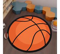 JynxtoyZeal Tapis de Basketball Rond, Basketball Tapis, Rond Doux Et Antidérapant, pour Chambre d'enfants Salon Chambre（60× 60cm）