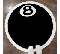 JynxtoyZeal Tapis de Billard,Tapis de Snooker pour Chambres d'enfants,Tapi Circulaire Noir à 8 Boules,Tapi de Snooker Anti-Boulochage (60 × 60 cm)