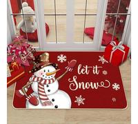 JynxtoyZeal Tapis de Sol de Noël, Paillasson de Noel, Tapis de Décoration de Noël pour Cuisine, Bureau, Chambre à Coucher, Salon, Antidérapant (50 * 80cm)