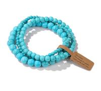 JYOGCEPF Bracelet Pierre Naturelle Homme, Lot De 3 Bracelets En Perles De Cristal De Pierres Précieuses Naturelles Turquoise 4 6 8 Mm Bracelet De Yoga Reiki Bracelet Porte-Bonheur Bracelet Exten