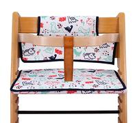 JYOKO Kids Coussin en Coton Compatible avec Stokke Tripp Trapp, Coussin de siège Doux pour Nourrissons, bébés et Tout-Petits (Dino Party)