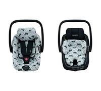 JYOKO KIDS Housse pour siège auto bébé en coton compatible avec Maxi Cosi Recaro Zero, I-Size (HOUSSE + RÉDUCTEUR, Raccoon)