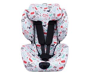 JYOKO KIDS Housse pour siège auto bébé en coton compatible avec Recaro Zero I-Size, Recaro Optiafix (DINO PARTY)
