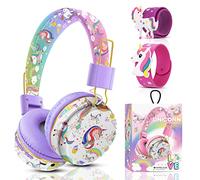 JYPS Casque Audio Enfant, Casque Bluetooth sans Fil Enfant avec Filaire, Dinosaures/Licorne Bluetooth Headphones Musique 2 3 4 5 6 7 Ans, pour iPad/Tablette, Cadeau pour Filles/Garçon