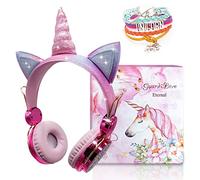 JYPS Kids Unicorn Casque sans Fil, écouteurs Bluetooth pour Filles, Casques pour Enfants Mignons écouteurs Roses pour Anniversaire de Filles Cadeau de Licorne de Noël de Retour à l'école
