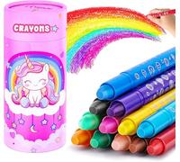 JYPS Licorne Crayon de Couleurs Enfants, 12 Crayons pour Les Tout-Petits Non Toxiques avec Porte-stylo, Torsadable Feutres de Coloriage pour Bébé,Fournitures d'Art à Colorier Cadeaux pour Filles