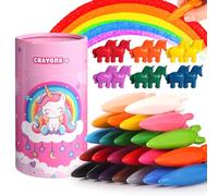 JYPS Licorne Crayons pour Les Tout-Petits, 36 Crayon de Couleurs Enfants avec Porte-stylo, Non Toxiques et Lavables Feutres Coloriage pour Bébé 1-3 an, Fournitures d'Art Kit Cadeaux pour 4-7an Filles