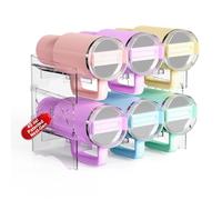 JYPS Porte Bouteilles, 2 Niveaux Range Bouteille Empilable pour Stanley avec Poignée, 6 Bouteilles Casier à Bouteilles pour Comptoirs de Rangement Cuisine, Armoire, Organiseur de Réfrigérateur