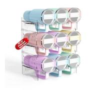 JYPS Porte Bouteilles, 3 Niveaux Range Bouteille Empilable pour Stanley avec Poignée, 9 Bouteilles Casier à Bouteilles pour Comptoirs de Rangement Cuisine, Armoire, Organiseur de Réfrigérateur