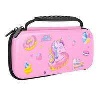 JYPS Unicorn Housse de Portable pour Nintendo Switch / OLED, Hardcase Sac avec Poignée Voyage Pochette pour Protection Accessoires Kit Fille (Rose)
