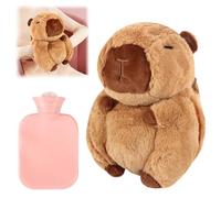 JYQOQH Bouillotte Peluche, Bouillotte Doudou Capybara Plush, Bouillotte eau Chaude 2 en 1, Bouillotte Enfant avec Housse Moelleuse, Movible pour Le Nettoyage, Ldées de Cadeaux pour Noël et l’hiver