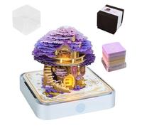 JYQOQH Calendrier 3D, Calendrier de Bureau 2027, Sculpture en Papier Thème Cabane avec Lumière, Calendriers de Bureau 3D à Détacher avec Glasklarem Anzeigebox, Décoration pour École, Maison, Bureau