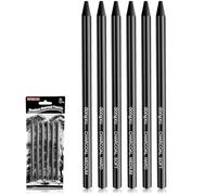 JYSNOW Crayons Fusain Set, 6 Pièces, Charbon de Croquis Noir