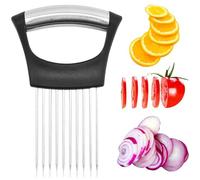 JYSNOW Porte-tranche D'oignon en Acier Inoxydable, Porte Tranche Oignons, Outil D'aide au Tranchage, pour Viande, Oignons, Pommes de Terre, Tomates, Citrons