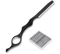 JYSNOW Rasoir de Coiffure, Rasoir Peignes pour Effiler Cheveux, Rasoirs Amincissant pour Barbier, Ciseaux à Effiler avec 10 Rechange en Acier Inoxydable, pour Utilisation de Maison Salon (Noir)