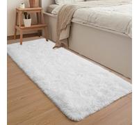 Jyswx Tapis de Passage - Tapis Long Läufer Doux et Moelleux, Lavable et Antidérapant pour Couloir, Salon, Chambre et Entrée - Fluffy Shaggy Runner, 50×100 cm, Blanc