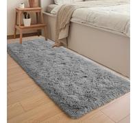 Jyswx Tapis de Passage - Tapis Long Läufer Doux et Moelleux, Lavable et Antidérapant pour Couloir, Salon, Chambre et Entrée - Fluffy Shaggy Runner, 40×200 cm, Gris