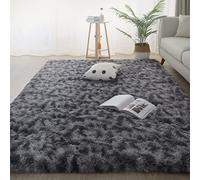 Jyswx Tapis Salon à Poils Longs - Shaggy Tapis Moderne Design - Grand Tapis Lavable avec Le Fond Antidérapant pour Chambre, Salon, Couloir, Dimension: 60x200 cm, Couleur: Tie-Dye Gris Foncé