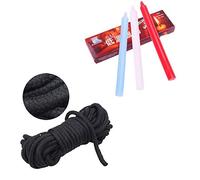 JYtop Lot de 3 bougies romantiques à basse température pour couples + corde en coton doux