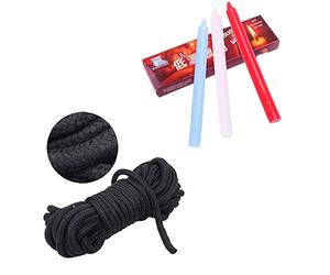 JYtop Lot de 3 bougies romantiques à basse température pour couples + corde en coton doux