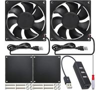 JYUDAUFU Lot de 2 ventilateurs de refroidissement sans balais USB 8025 80mm × 25mm DC 5V 2500tr/min avec accessoires, pour imprimante 3D/composants électroniques/bricolage/boîtier PC/CPU