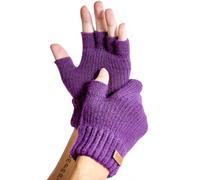 JYUYNY Gants demi-doigts tricotés chauds pour l'hiver, conduire, travailler, saisir des données au clavier, écrire, courir, pour hommes et femmes, noir