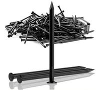 Jyvex Lot de 100 clous en acier - 50 mm - Noir - Clous muraux en acier pour photos, murs en béton, clous en bois pour images, goujons galvanisés en acier au carbone