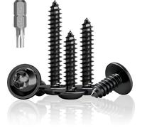 Jyvex Lot de 100 vis à tête bombée noires M5 x 25 mm pour bois, acier inoxydable A2 V2A, vis à bois noires pour panneaux acoustiques, vis à tête plate Torx